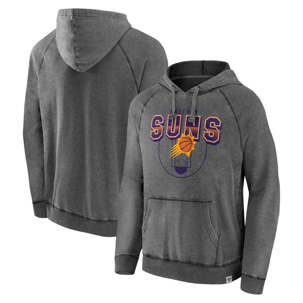 Fanatics Phoenix Suns True Classics Vintage Snow Wash Raglan Pullover Hoodie Gray