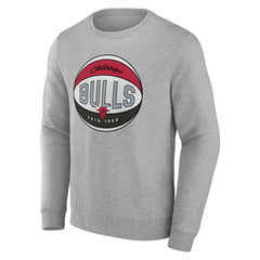 Fanatics Chicago Bulls True Classics Vint Pullover Sweatshirt Heathered Gray