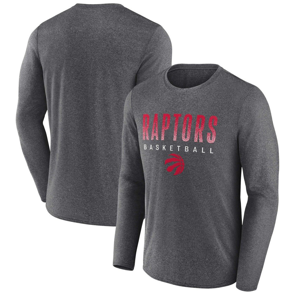 Fanatics Toronto Raptors Where Legends Play Iconic Practice Long Sleeve T-Shirt Heathered Charcoal