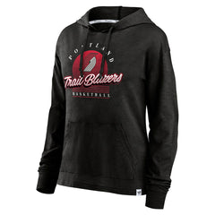 Fanatics Portland Trail Blazers Women's Full Steam Slub Hoodie T-Shirt Black
