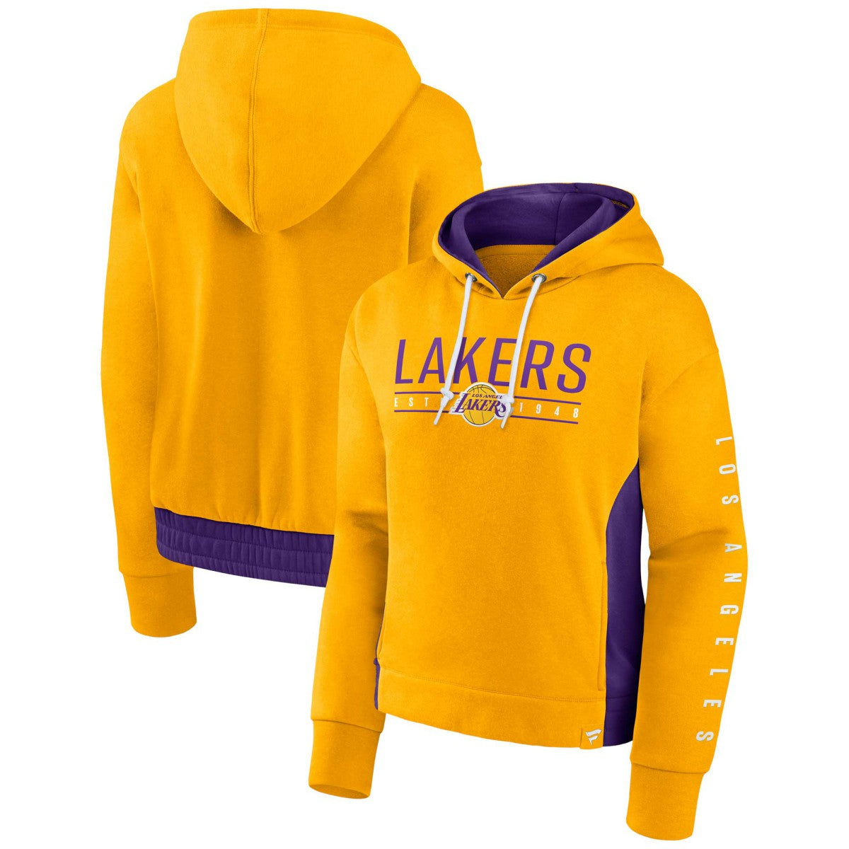 Fanatics Los Angeles Lakers Women's Iconic Halftime Colorblock Pullover Hoodie Gold