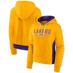 Fanatics Los Angeles Lakers Women's Iconic Halftime Colorblock Pullover Hoodie Gold