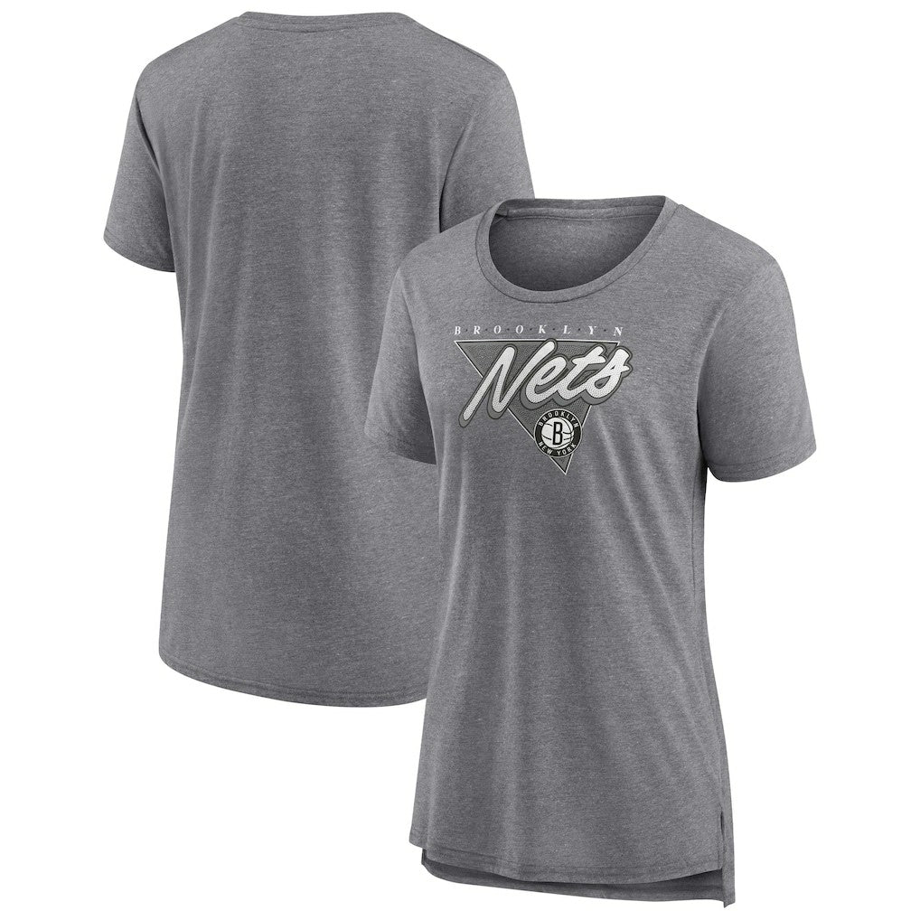 Fanatics Brooklyn Nets Women's True Classics Tri-Blend T-Shirt Heathered Gray