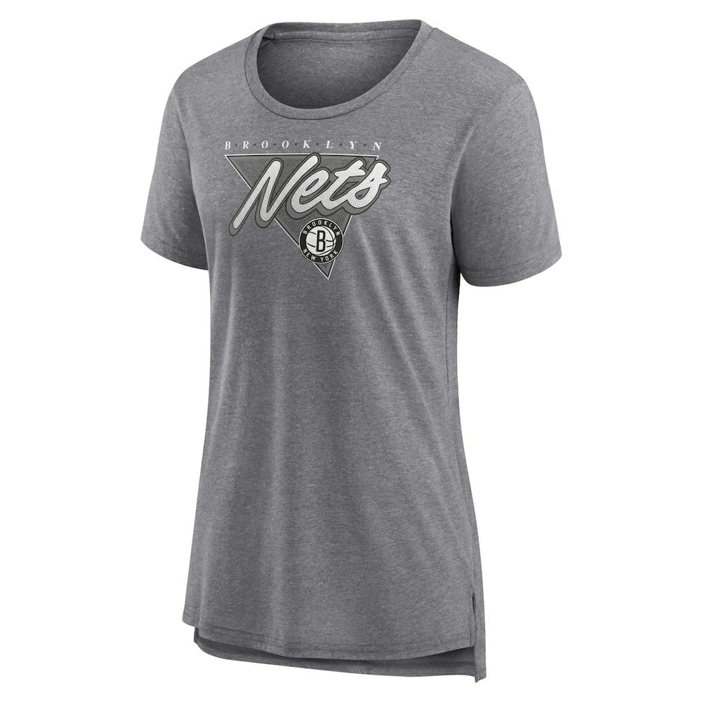 Fanatics Brooklyn Nets Women's True Classics Tri-Blend T-Shirt Heathered Gray