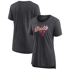 Fanatics Chicago Bulls Women's True Classics Tri-Blend T-Shirt Heathered Charcoal