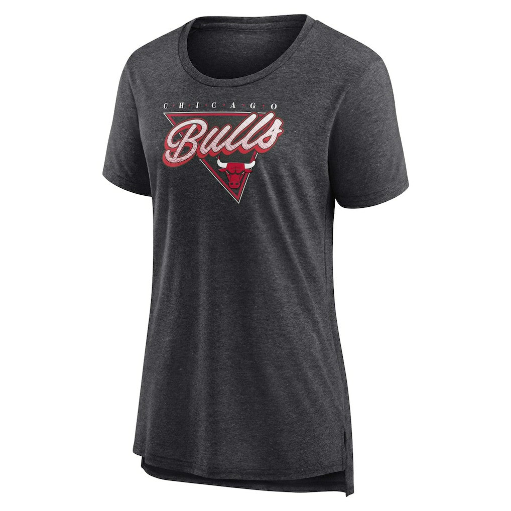 Fanatics Chicago Bulls Women's True Classics Tri-Blend T-Shirt Heathered Charcoal