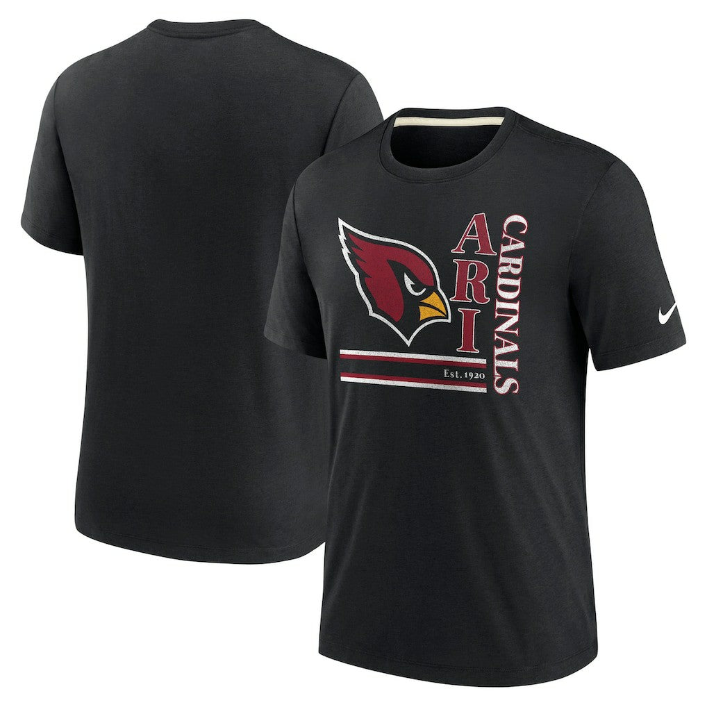 Arizona Cardinals Wordmark Logo Tri-Blend T-Shirt - Black - Nike