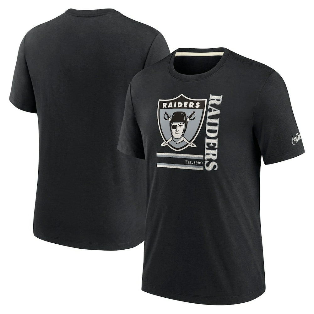 Las Vegas Raiders Wordmark Logo Tri-Blend T-Shirt - Black - Nike