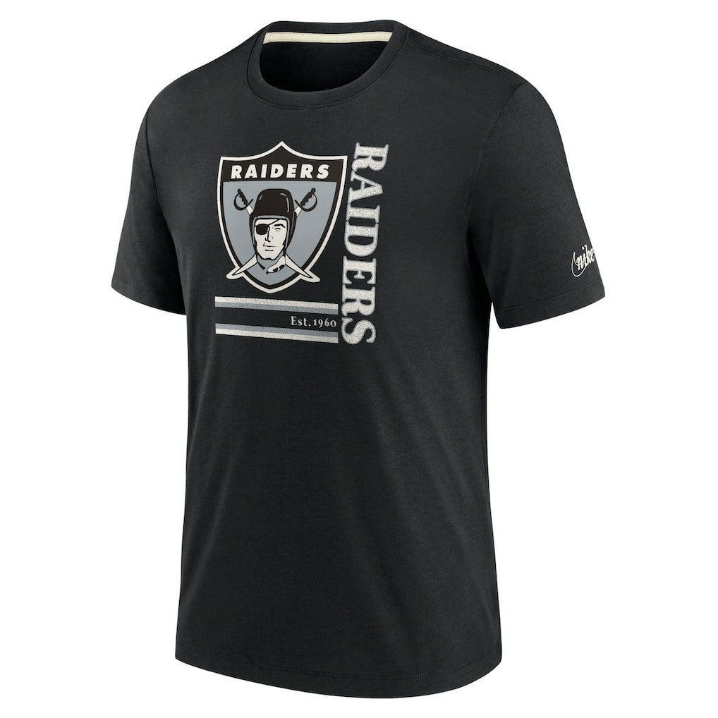 Las Vegas Raiders Wordmark Logo Tri-Blend T-Shirt - Black - Nike