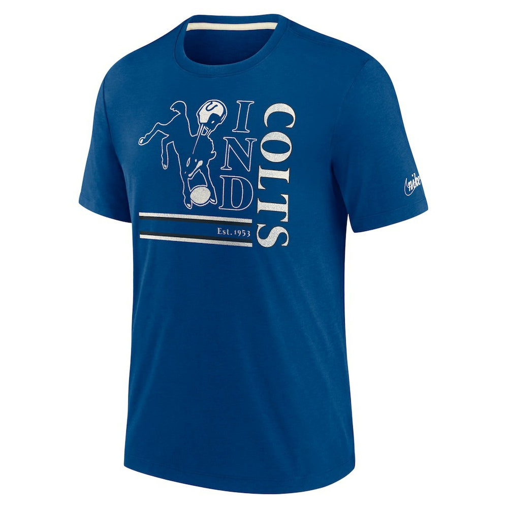 Indianapolis Colts Wordmark Logo Tri-Blend T-Shirt - Royal - Nike