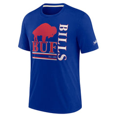 Buffalo Bills Wordmark Logo Tri-Blend T-Shirt - Royal - Nike