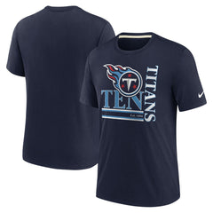 Tennessee Titans Wordmark Logo Tri-Blend T-Shirt - Navy - Nike