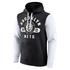 Fanatics Brooklyn Nets Attack Colorblock Pullover Hoodie Black/White