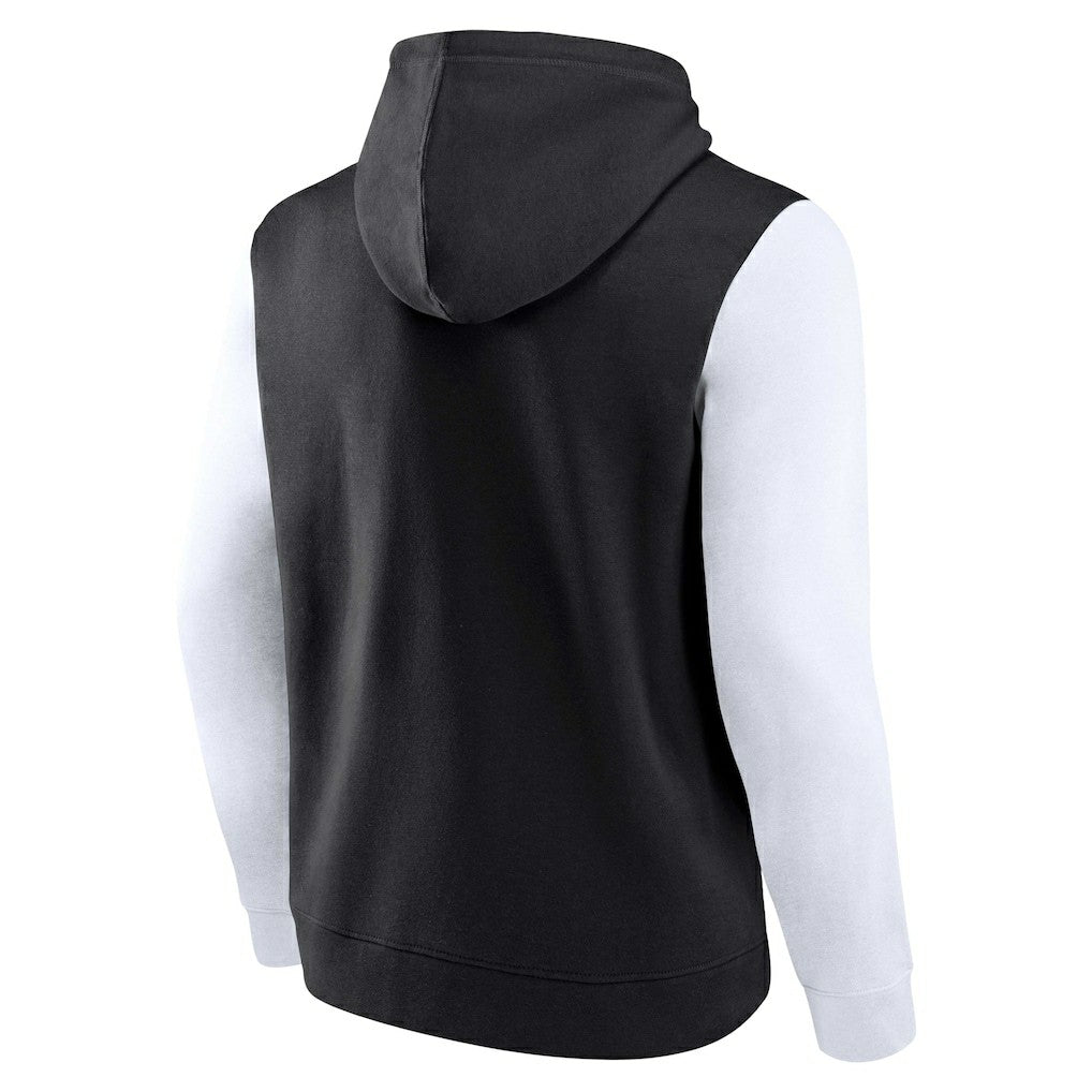 Fanatics Brooklyn Nets Attack Colorblock Pullover Hoodie Black/White