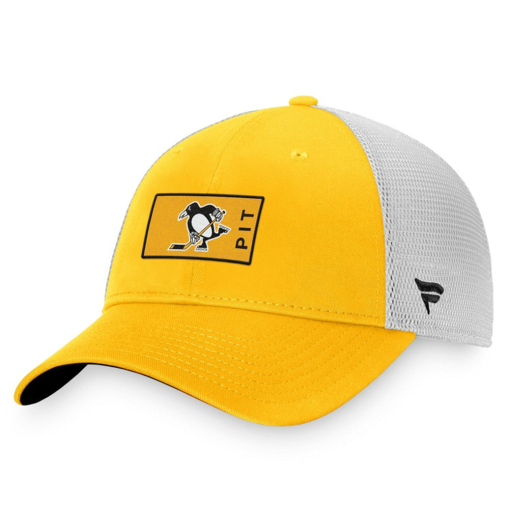 Pittsburgh Penguins Fanatics Authentic Pro Trucker Snapback Hat - Gold/White | Fanatics on sale