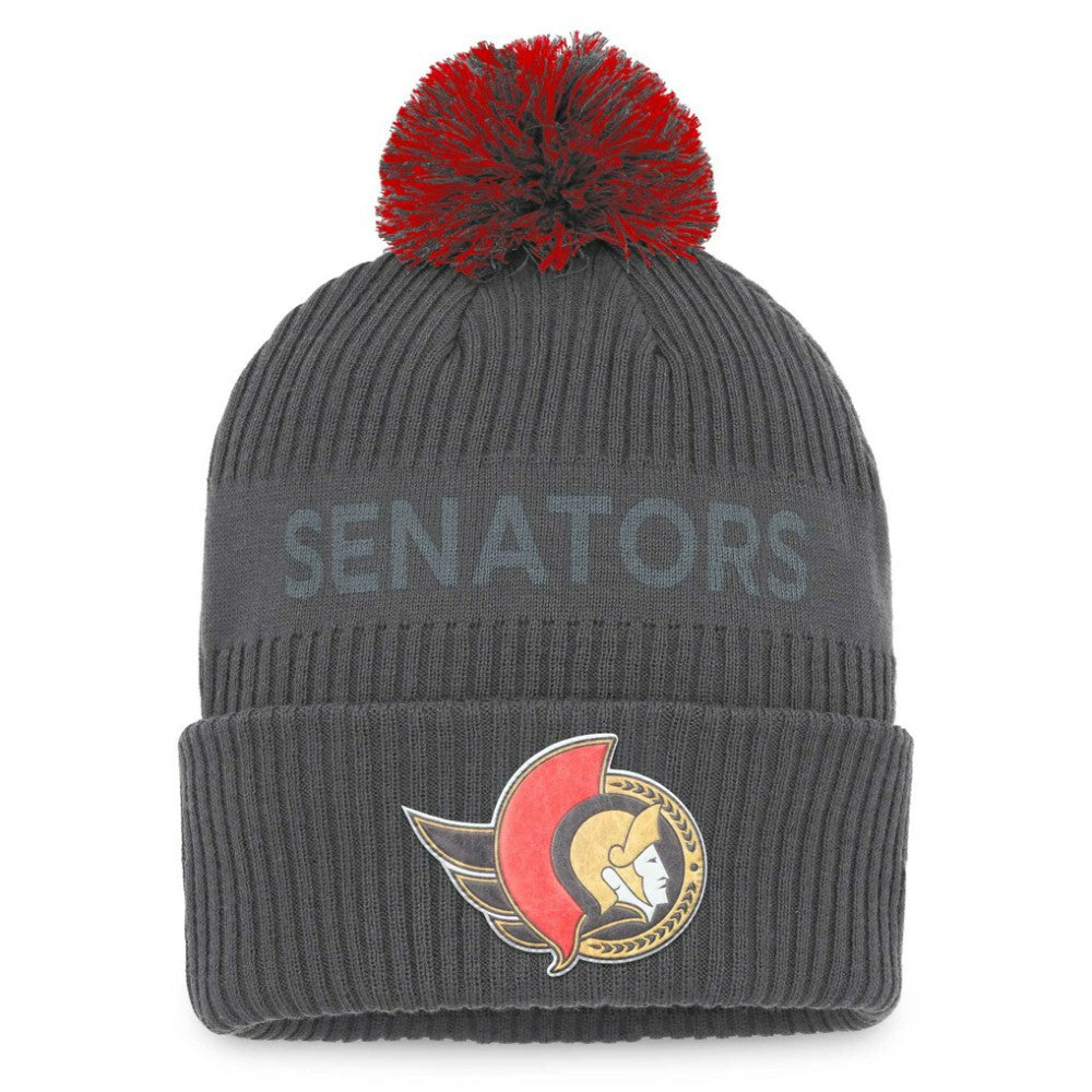 Ottawa Senators Fanatics Authentic Pro Home Ice Cuffed Knit Hat with Pom - Charcoal | Fanatics on sale