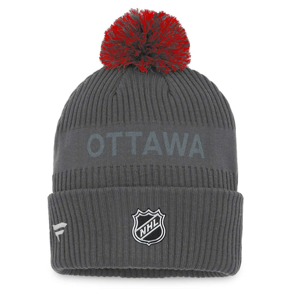 Ottawa Senators Fanatics Authentic Pro Home Ice Cuffed Knit Hat with Pom - Charcoal | Fanatics on sale