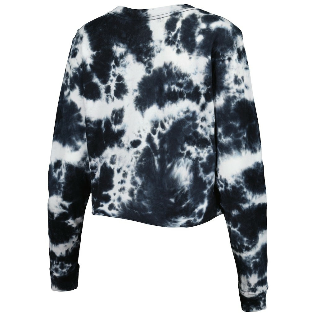 New Era Chicago Bulls Women's Tie Dye Cropped Long Sleeve T-Shirt Black