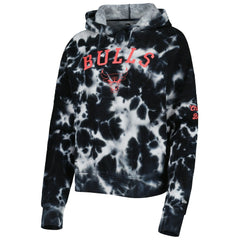New Era Chicago Bulls Women's Brushed Cotton Tie-Dye Pullover Hoodie Black