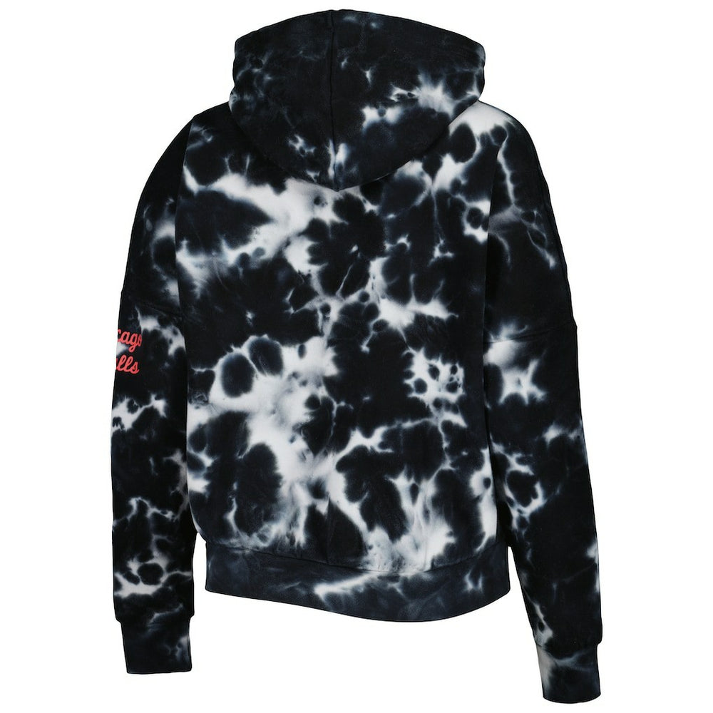 New Era Chicago Bulls Women's Brushed Cotton Tie-Dye Pullover Hoodie Black