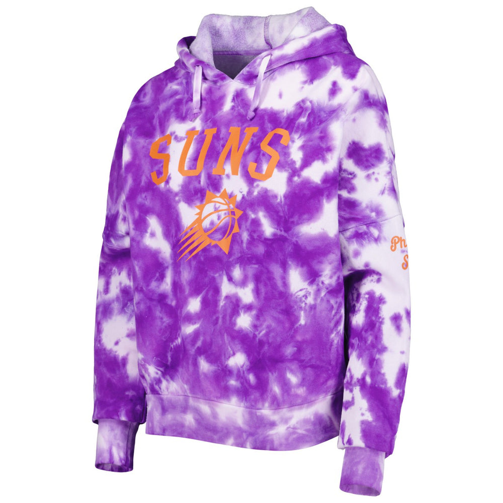 New Era Phoenix Suns Women's Brushed Cotton Tie-Dye Pullover Hoodie Purple
