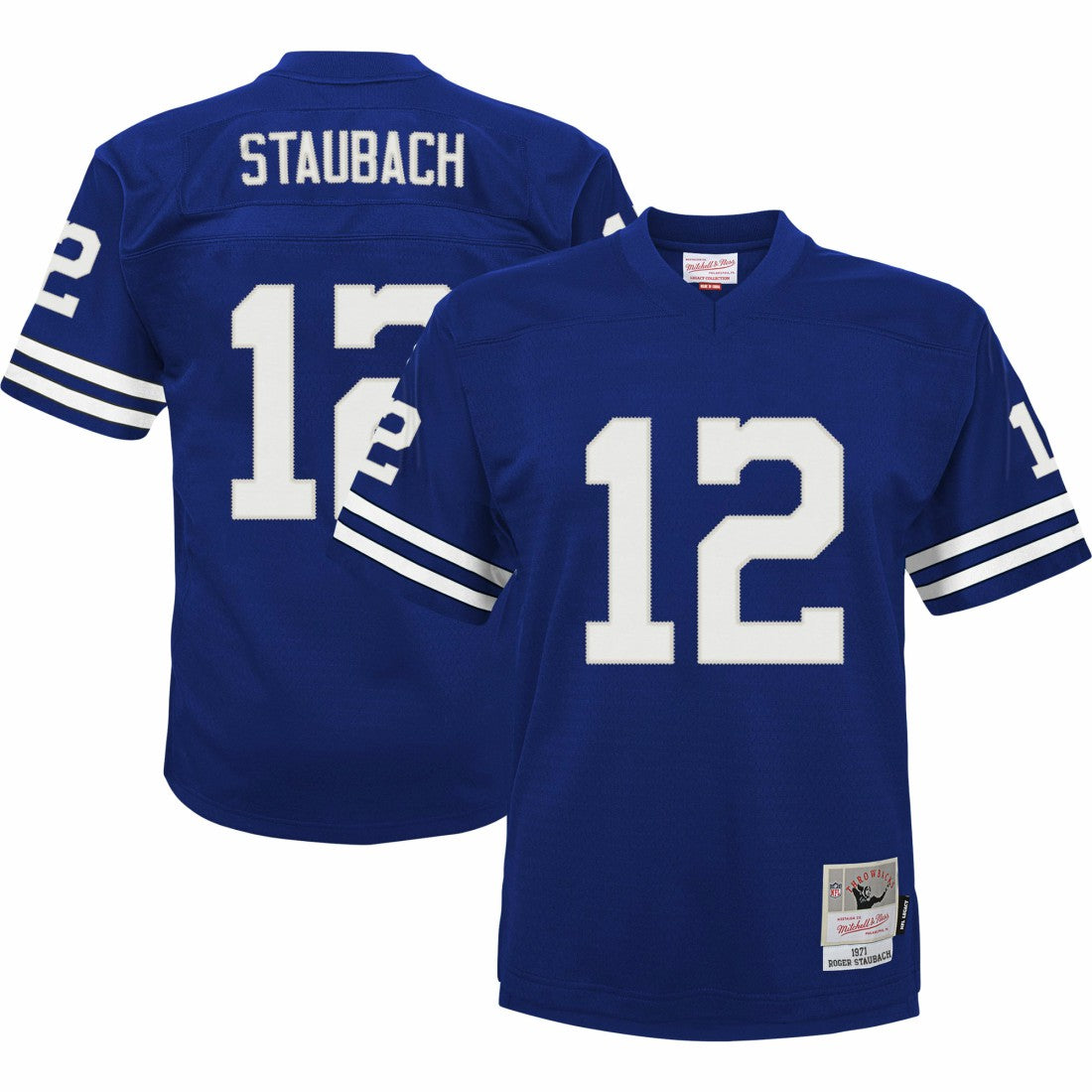 Roger Staubach Dallas Cowboys Youth Retired Player Legacy Jersey - Royal - Mitchell & Ness