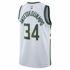 Nike Giannis Antetokounmpo Milwaukee Bucks Unisex Swingman Jersey Association Edition White