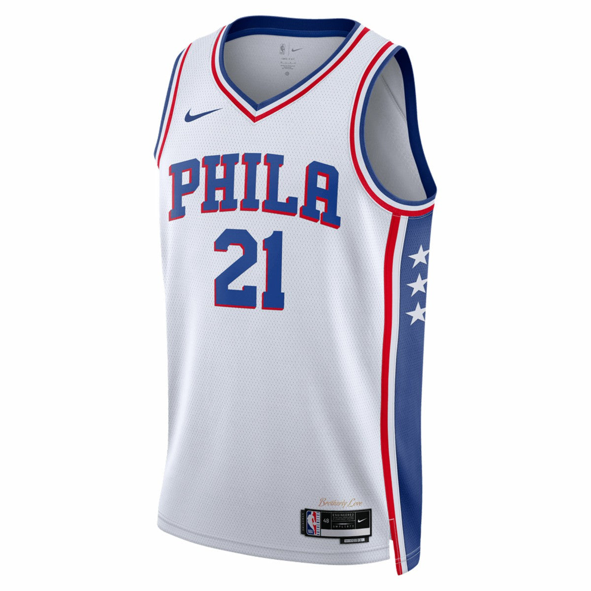 Nike Joel Embiid Philadelphia 76ers Unisex Swingman Jersey Association Edition White