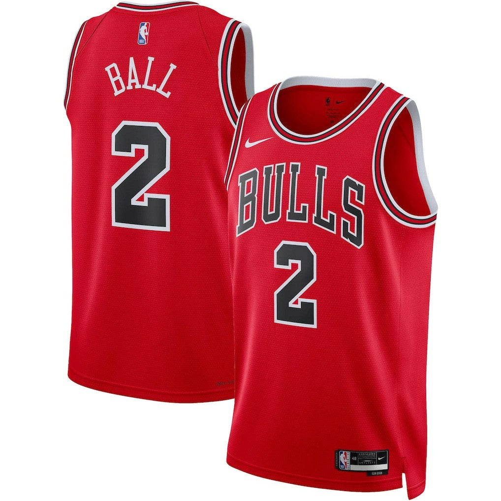 Nike Lonzo Ball Chicago Bulls Unisex Swingman Jersey Icon Editi- Red