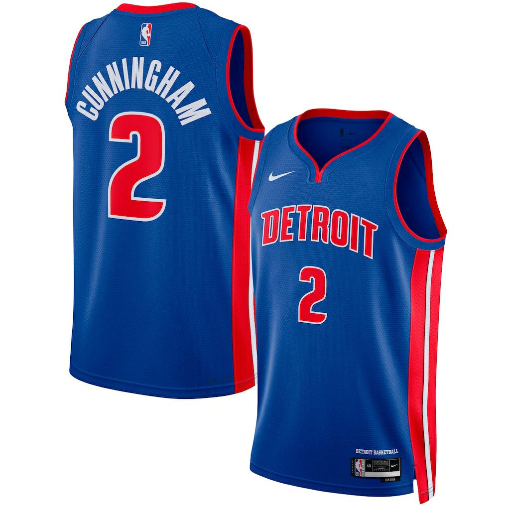 Nike Cade Cunningham Detroit Pistons Unisex Swingman Jersey Icon Edition Blue
