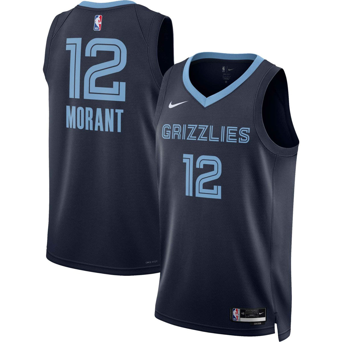 Nike Ja Morant Memphis Grizzlies Unisex Swingman Jersey Icon Edition Navy
