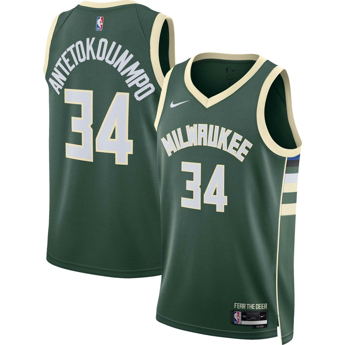 Nike Giannis Antetokounmpo Milwaukee Bucks Unisex Swingman Jersey Icon Edition Hunter Green