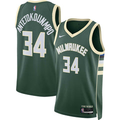 Nike Giannis Antetokounmpo Milwaukee Bucks Unisex Swingman Jersey Icon Edition Hunter Green