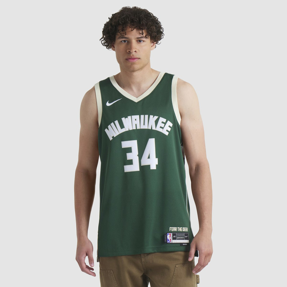 Nike Giannis Antetokounmpo Milwaukee Bucks Unisex Swingman Jersey Icon Edition Hunter Green