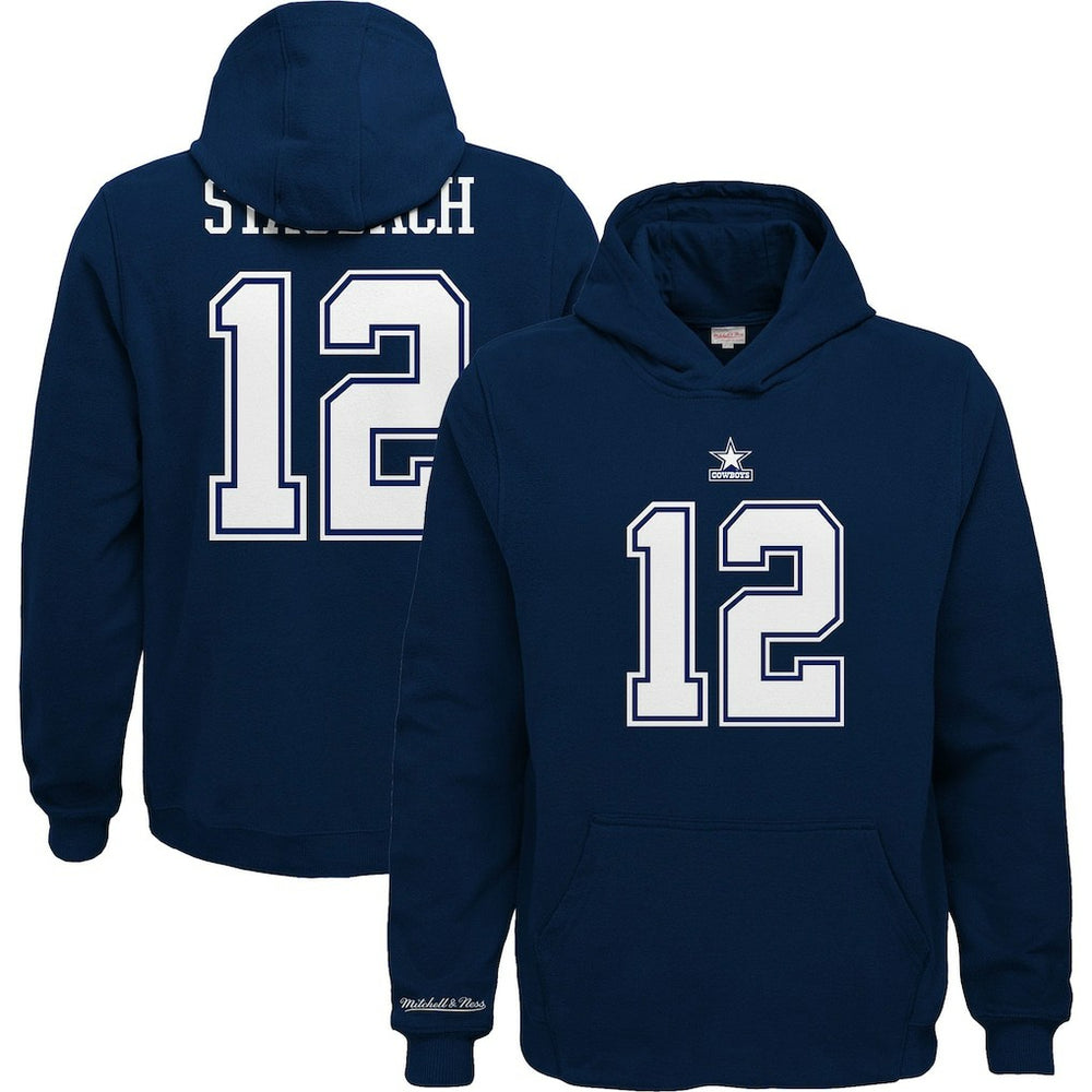 Dallas Cowboys Youth Retired Player Name & Number Pullover Hoodie - Navy - Mitchell & Ness