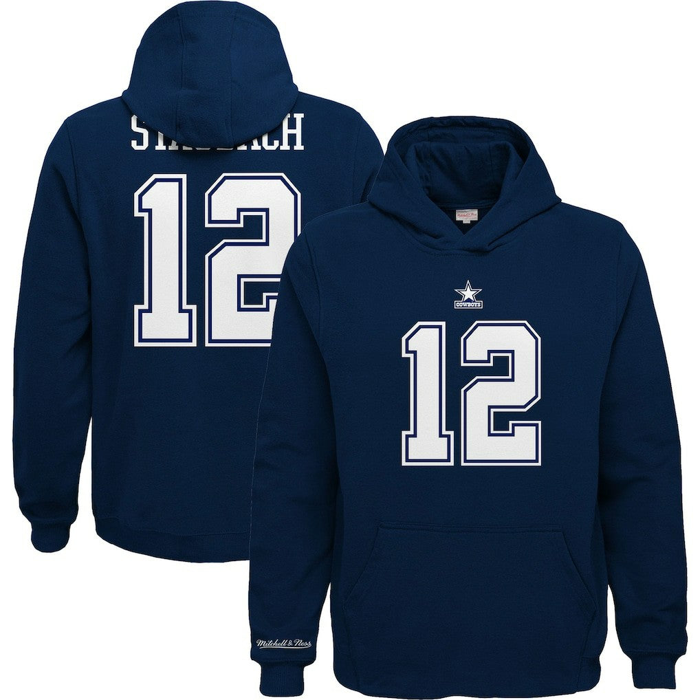 Dallas Cowboys Youth Retired Player Name & Number Pullover Hoodie - Navy - Mitchell & Ness