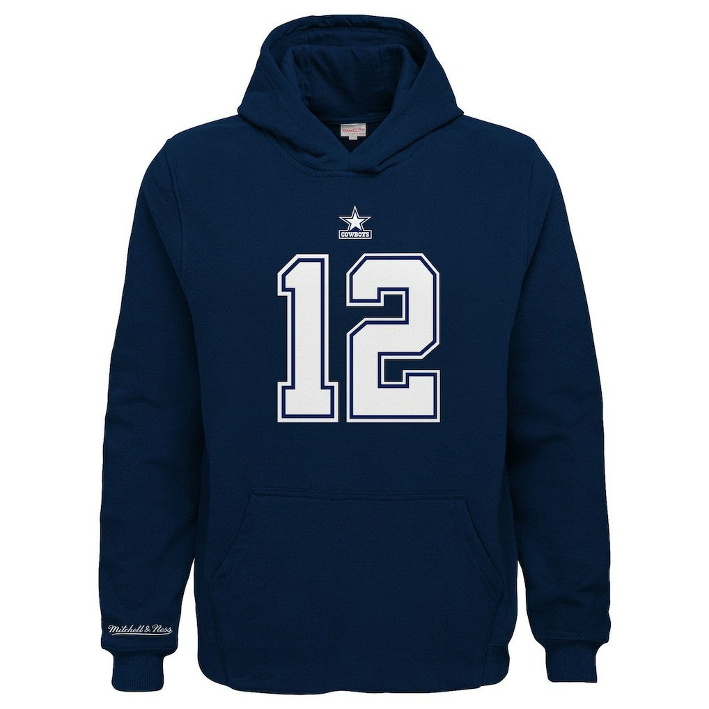 Dallas Cowboys Youth Retired Player Name & Number Pullover Hoodie - Navy - Mitchell & Ness