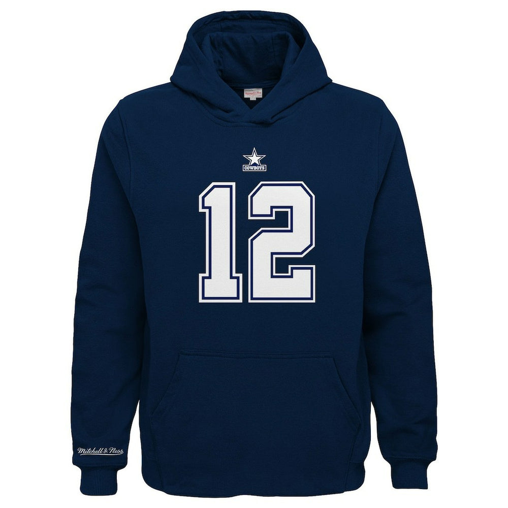 Dallas Cowboys Youth Retired Player Name & Number Pullover Hoodie - Navy - Mitchell & Ness