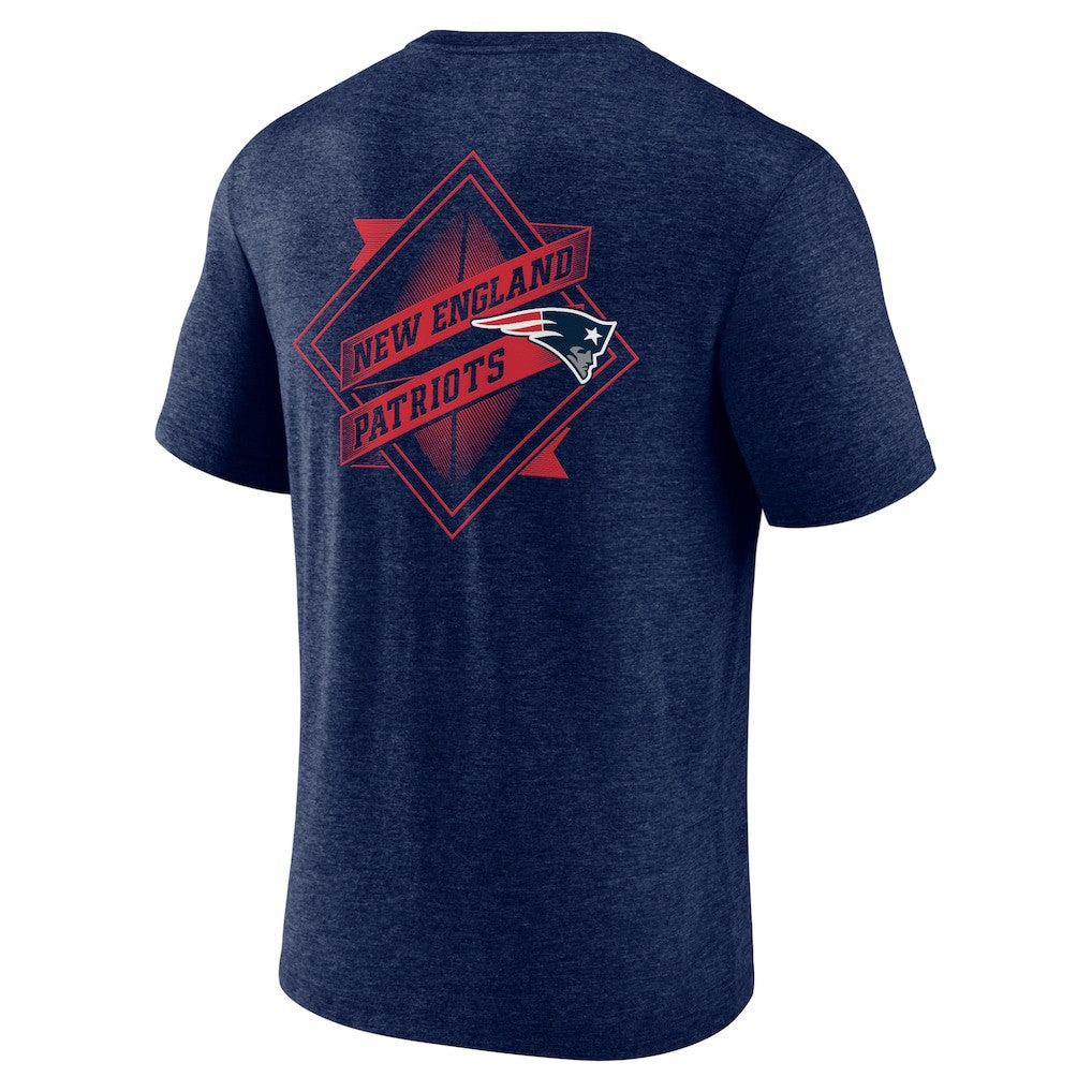New England Patriots Diamond Scroll Tri-Blend T-Shirt - Navy - NFL