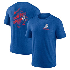 New England Patriots Diamond Scroll Tri-Blend T-Shirt - Royal - NFL