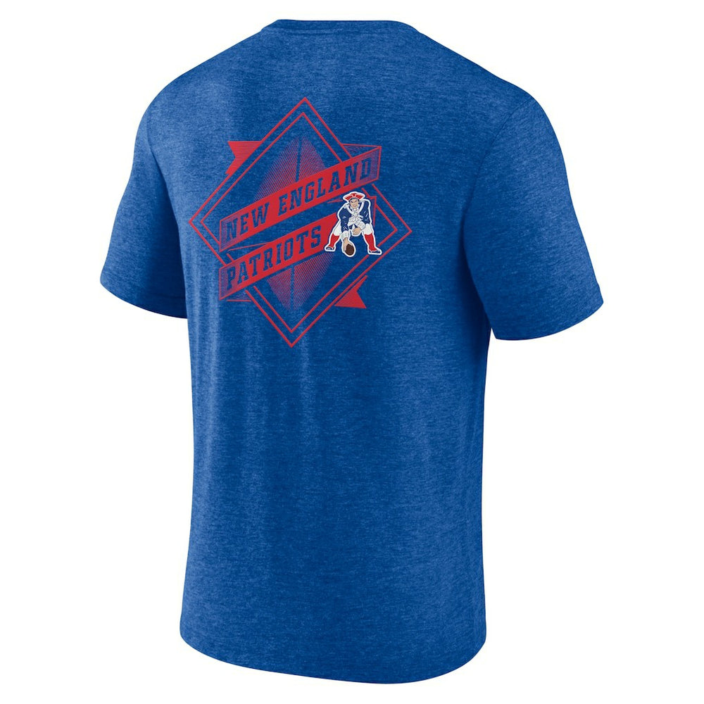 New England Patriots Diamond Scroll Tri-Blend T-Shirt - Royal - NFL