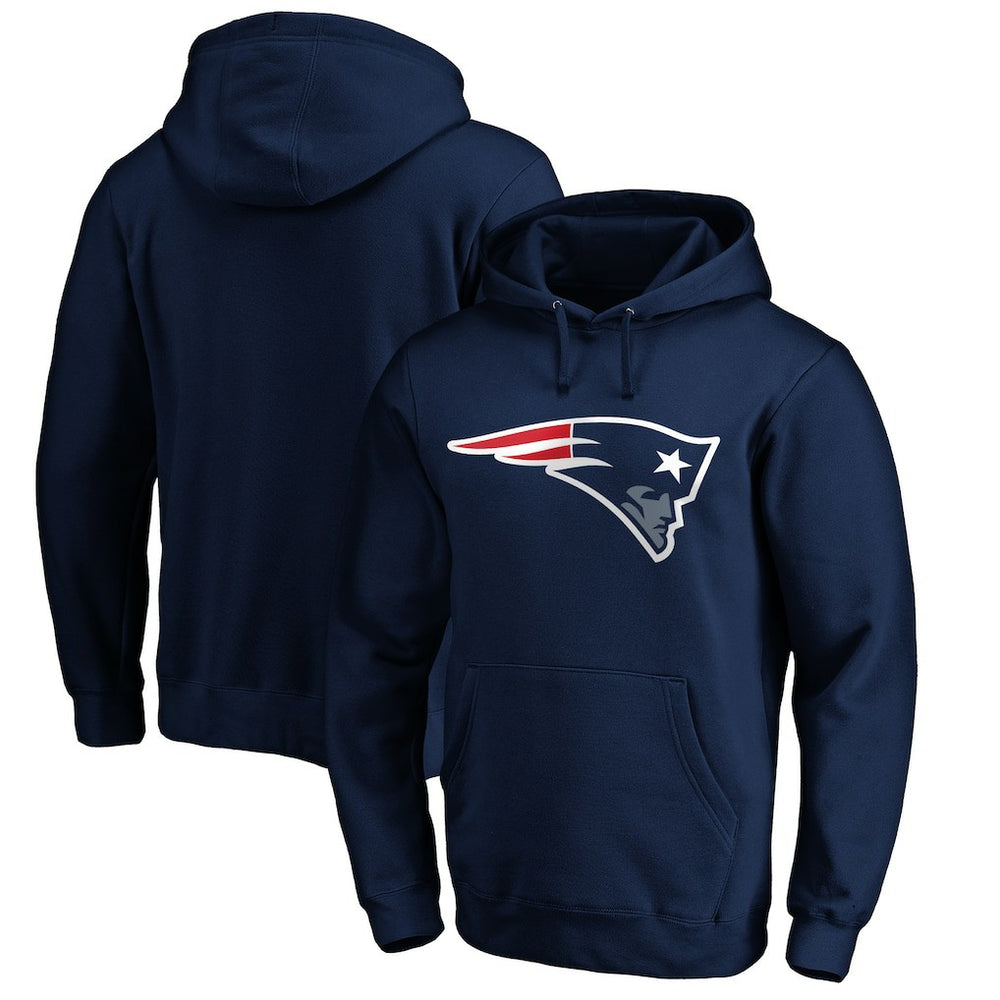 New England Patriots Primary Logo Fitted Pullover Hoodie - Navy - NFL