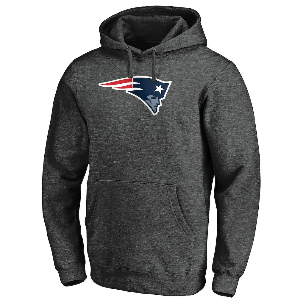 New England Patriots Primary Logo Fitted Pullover Hoodie - Charcoal - NFL