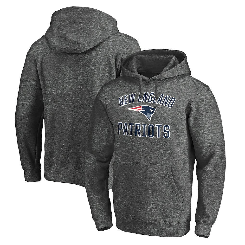 New England Patriots Victory Arch Team Fitted Pullover Hoodie - Charcoal - NFL