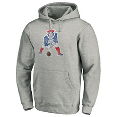 New England Patriots Throwback Logo Pullover Hoodie - Heathered Gray - NFL