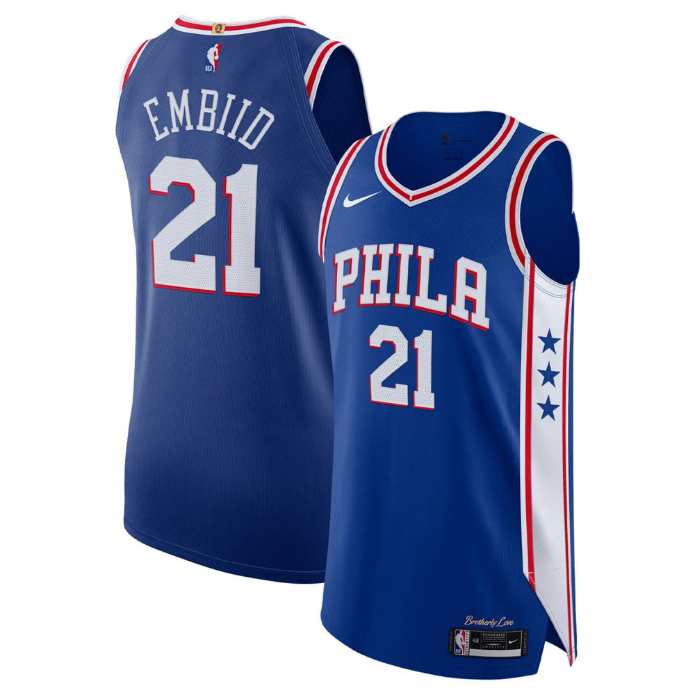 Nike Joel Embiid Philadelphia 76ers Authentic Jersey Icon Edition Royal