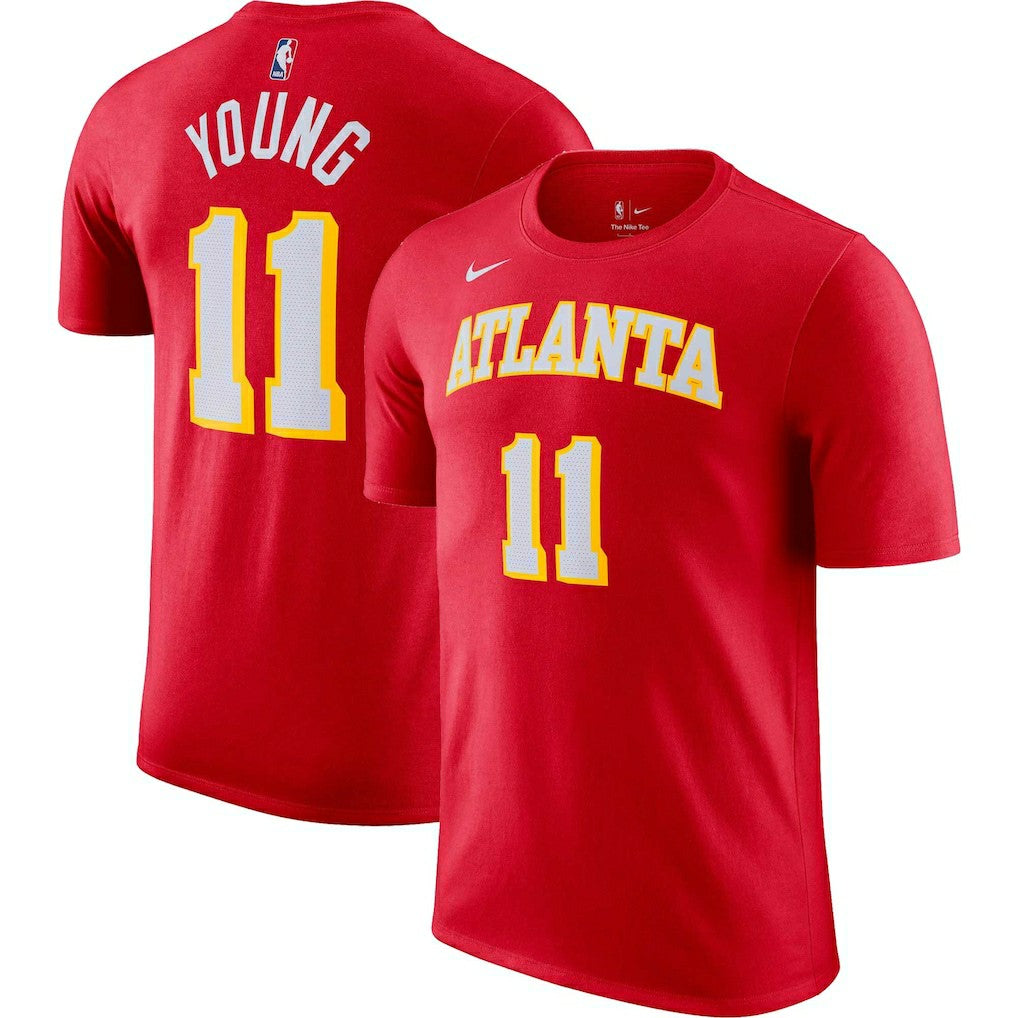 Nike Trae Young Atlanta Hawks Icon 2022/23 Name & Number T-Shirt Red