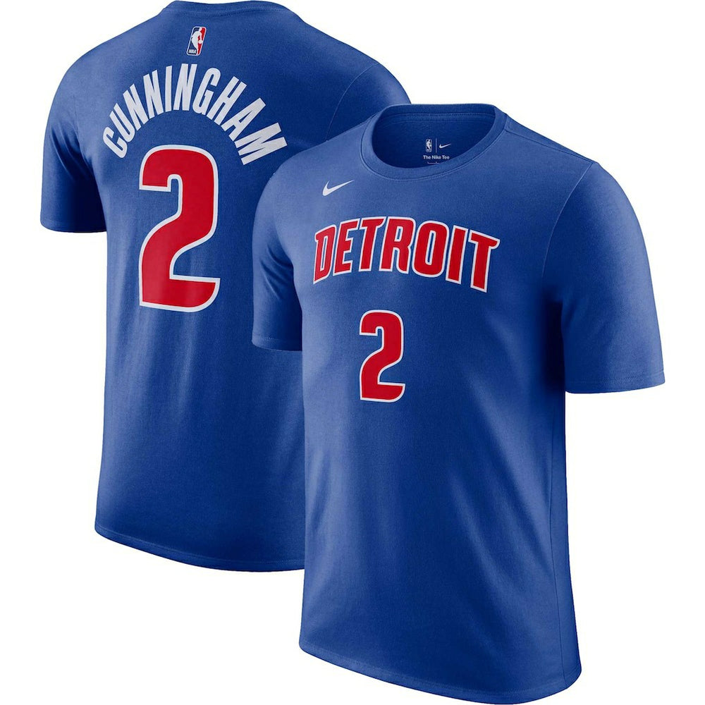 Nike Cade Cunningham Detroit Pistons Icon 2022/23 Name & Number T-Shirt Blue