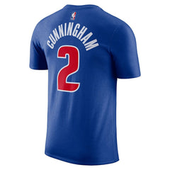 Nike Cade Cunningham Detroit Pistons Icon 2022/23 Name & Number T-Shirt Blue