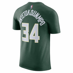 Nike Giannis Antetokounmpo Milwaukee Bucks Icon 2022/23 Name & Number T-Shirt Hunter Green